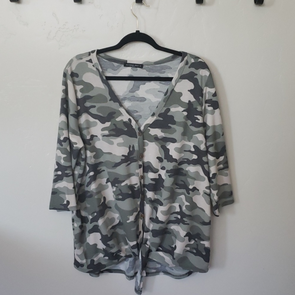 Camo front Tie Shirt